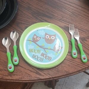 Green Owl Children's Dining Set